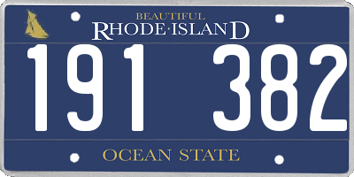 RI license plate 191382