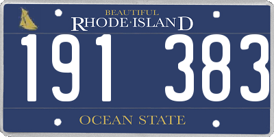 RI license plate 191383