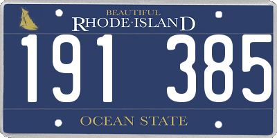 RI license plate 191385