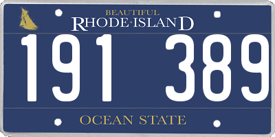 RI license plate 191389