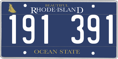 RI license plate 191391