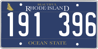 RI license plate 191396
