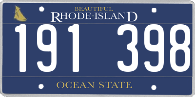 RI license plate 191398