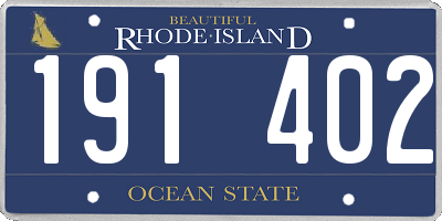 RI license plate 191402