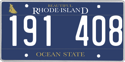 RI license plate 191408