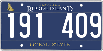 RI license plate 191409