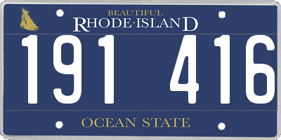 RI license plate 191416