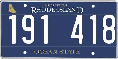RI license plate 191418