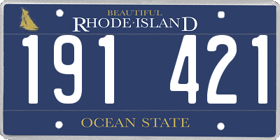 RI license plate 191421