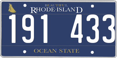 RI license plate 191433