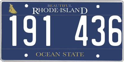 RI license plate 191436