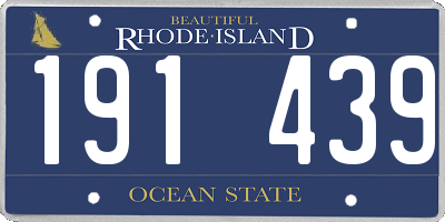 RI license plate 191439