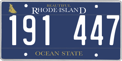 RI license plate 191447