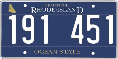 RI license plate 191451