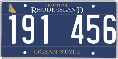 RI license plate 191456