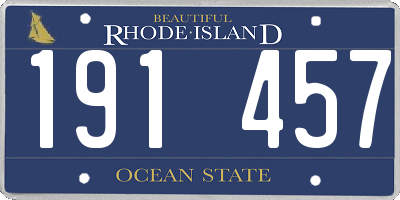 RI license plate 191457