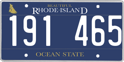 RI license plate 191465