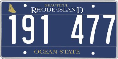 RI license plate 191477
