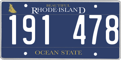 RI license plate 191478