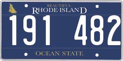 RI license plate 191482