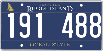 RI license plate 191488