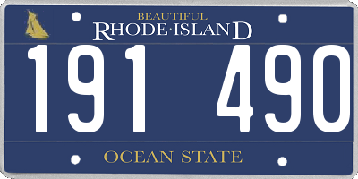 RI license plate 191490