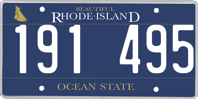 RI license plate 191495