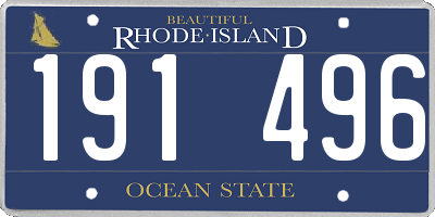 RI license plate 191496