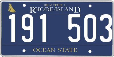 RI license plate 191503