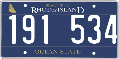 RI license plate 191534