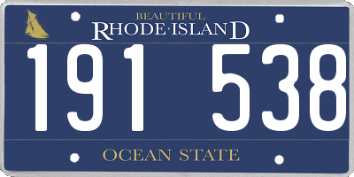 RI license plate 191538