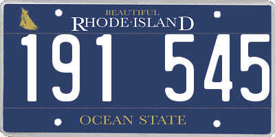 RI license plate 191545