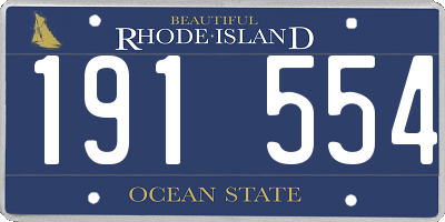 RI license plate 191554