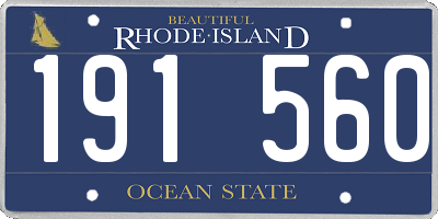 RI license plate 191560