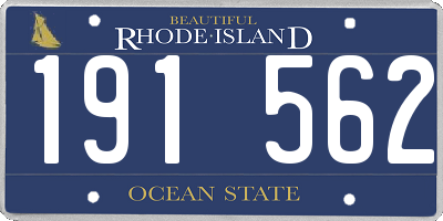 RI license plate 191562