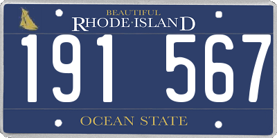 RI license plate 191567