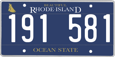 RI license plate 191581