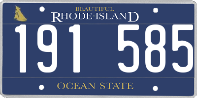 RI license plate 191585