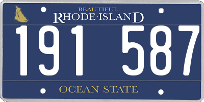 RI license plate 191587