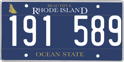 RI license plate 191589