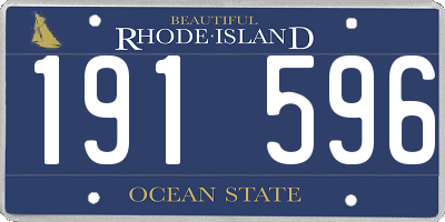 RI license plate 191596