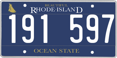 RI license plate 191597