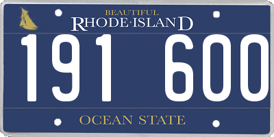 RI license plate 191600