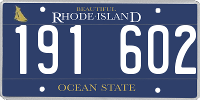 RI license plate 191602