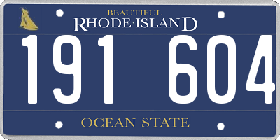 RI license plate 191604