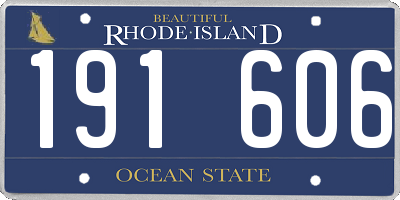 RI license plate 191606