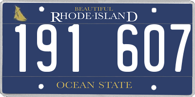 RI license plate 191607
