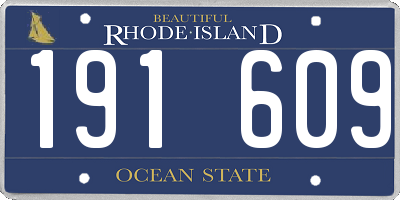 RI license plate 191609