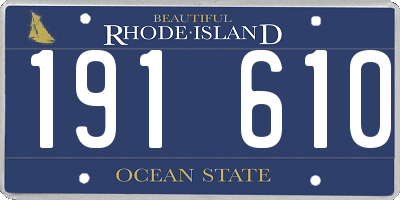 RI license plate 191610