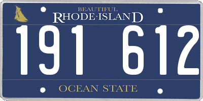 RI license plate 191612